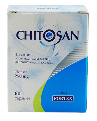 Хитозан Chitosan снижает уровень холестерина, для лечения ожирения, при атеросклерозе, для очищения организма